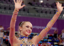 Azərbaycan gimnastı Marina Durunda Avropa Oyunlarında gümüş medal qazandı. Bakı, Azərbaycan, 21 iyun 2015 